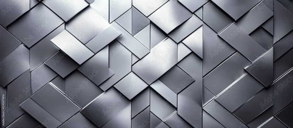 Poster sleek abstract metallic mesh texture featuring an intricate pattern of interwoven metal panels for a