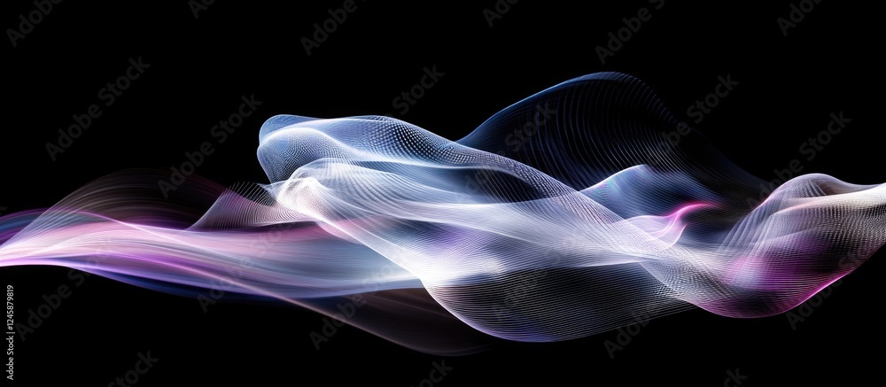 Aufkleber abstract flowing light waves in a dark background creating a serene and ethereal design suitable for
