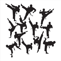 simple kick Day icon silhouette bundle with white background.