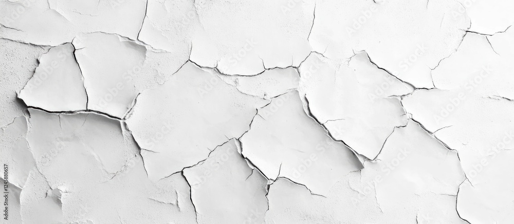 Poster weathered white wall texture with cracks and fractures for design and architectural background use i