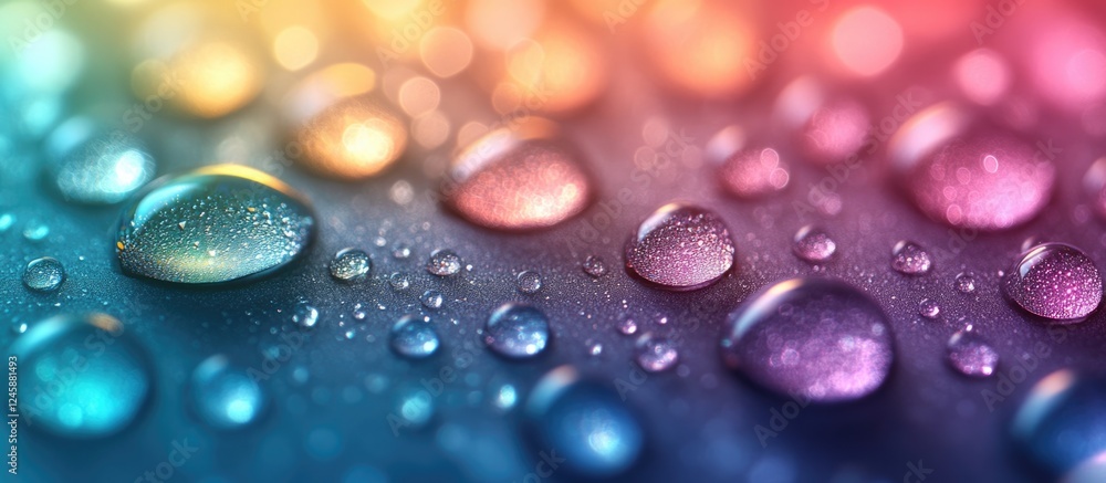 Aufkleber colorful abstract background featuring water droplets on a surface with a blurred gradient for a vib