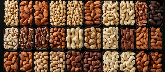 Assorted Nuts Variety Rich in Vitamin E Ideal for Cholesterol Management and Anti Aging with Space for Custom Text or Branding