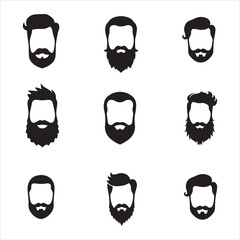 simple movember icon bundle silhouette with white background