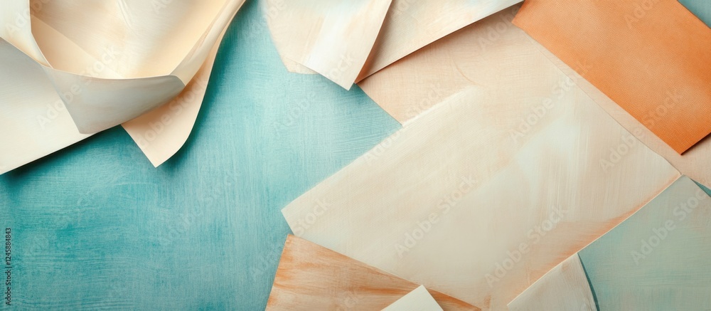 Poster elegant abstract cubist art background for wedding themes featuring soft colors and blank space for 