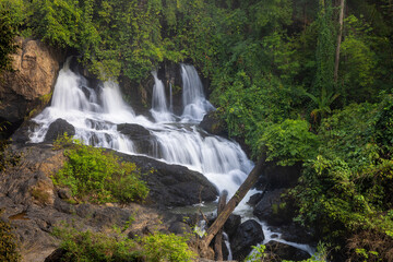 Fototapeta premium Pha Suea Waterfall in the forest of Thailand near Mae Hong Son City