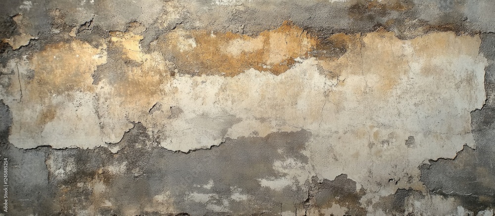 Poster aged concrete wall texture with peeling paint and weathered surface for background use in design pro