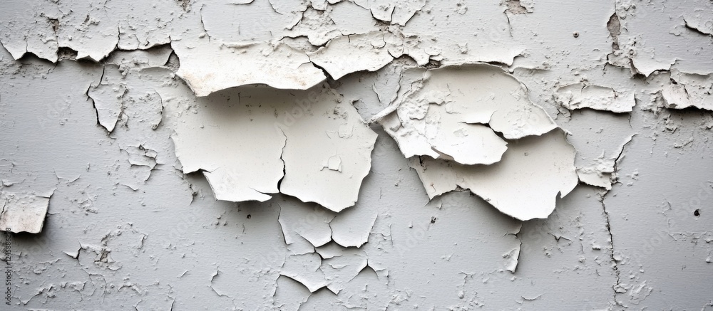 Poster weathered concrete wall with peeling paint showcasing abstract texture and patterns for artistic bac