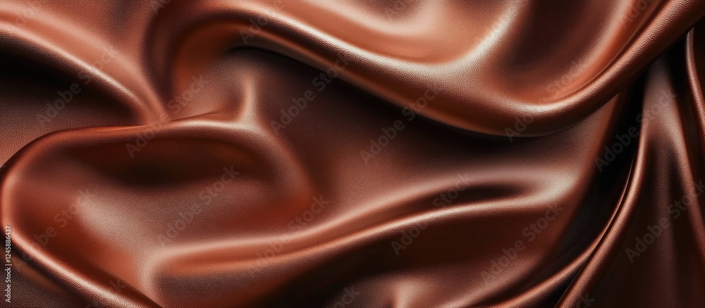 Poster rich brown abstract leather texture with soft folds creating an elegant background suitable for luxu