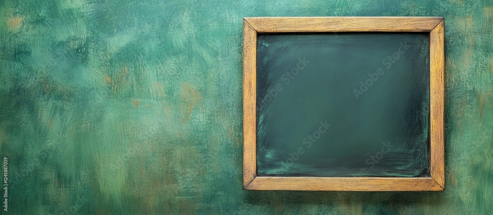 Aufkleber chalkboard on green background with empty space for educational text and creative messages