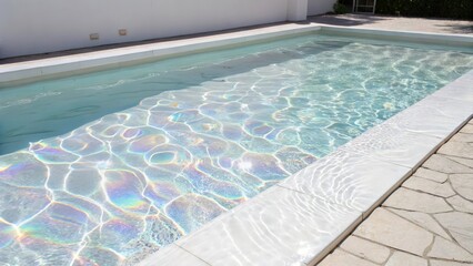Pearlescent water in the pool 