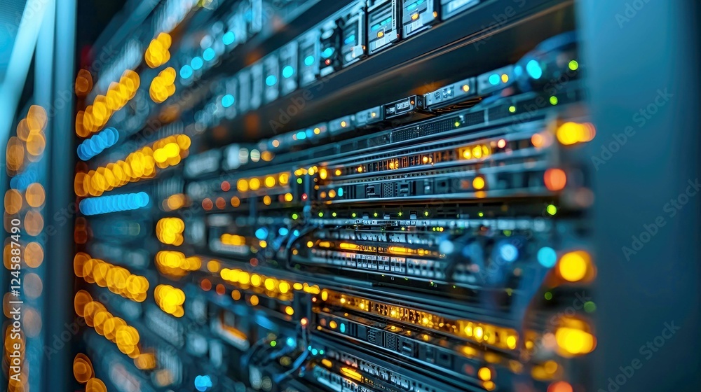 Poster exploring the intricacies of data centers: a glimpse into the technological core of the digital age