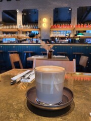 Morning coffee in a stylish place