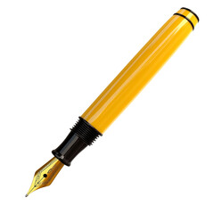 3D icon of a fountain pen, white background, cute style, simple design, no shadowing, cute 2D cartoon style, high resolution