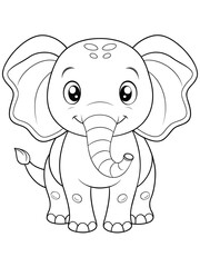 Obraz premium Cartoon elephant with a big smile on its face