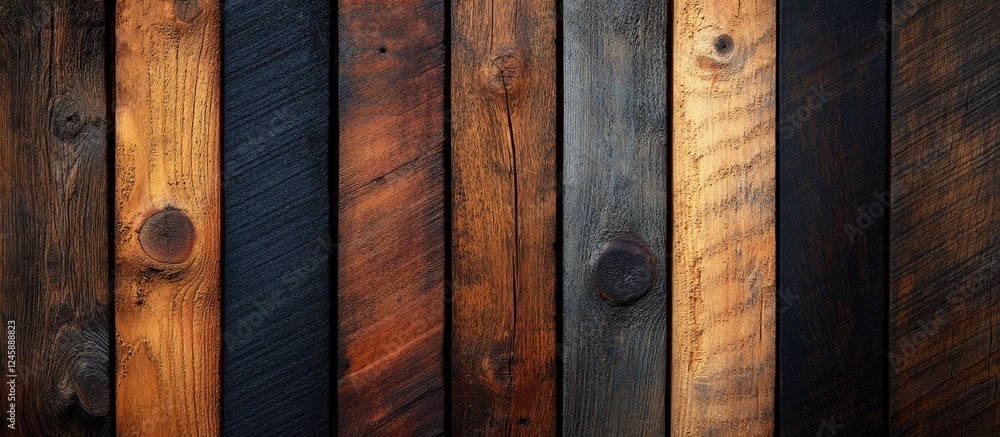 Poster textured wooden planks in various shades creating a rustic and warm background ideal for design and 
