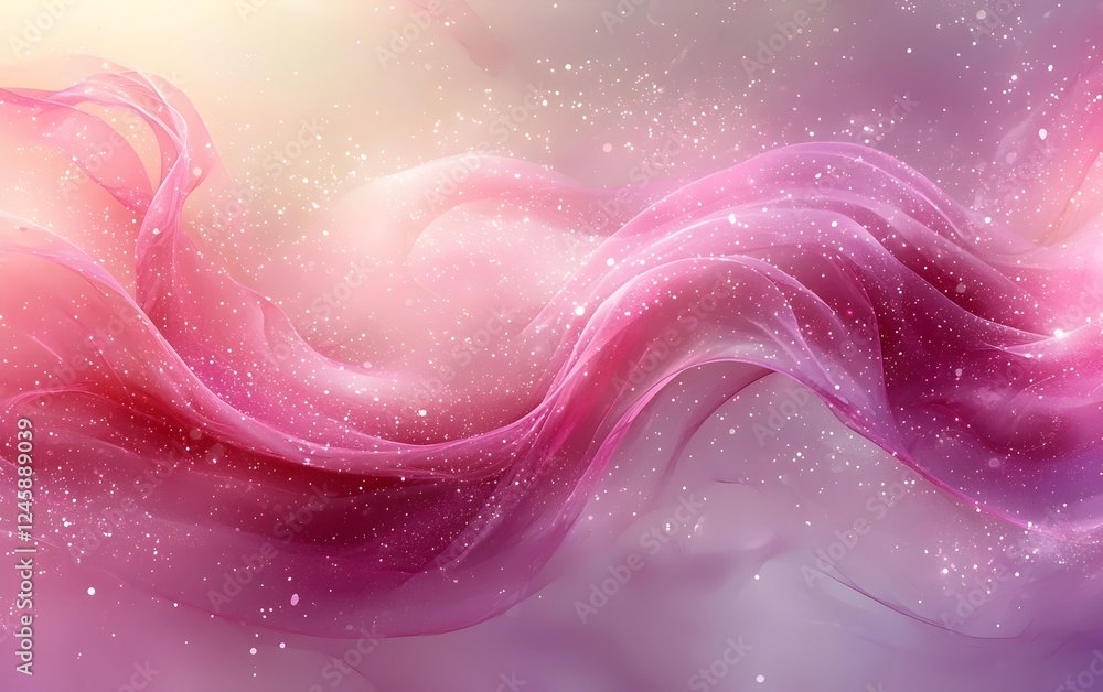 Poster a mesmerizing abstract swirl of soft pink and lavender hues, featuring delicate flowing shapes and g
