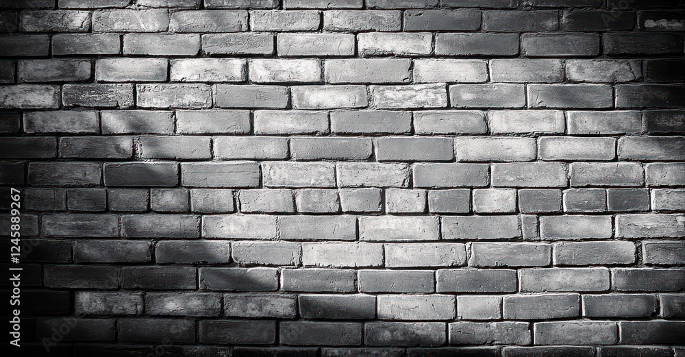 Poster textured grey brick wall with soft shadows and varying tones