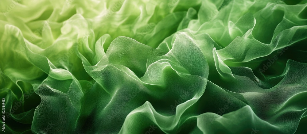 Poster lush organic textures in vibrant green tones creating a serene abstract nature background for creati