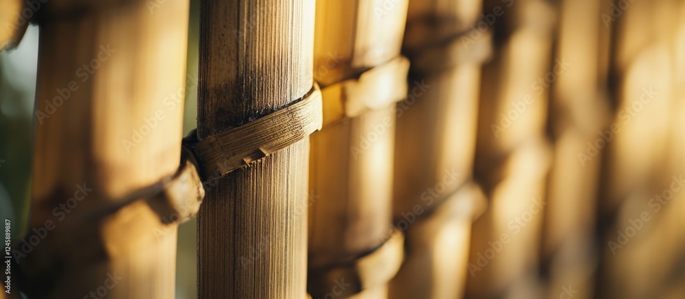 Poster bamboo lattice close-up showcasing intricate craftsmanship and natural textures for architectural an