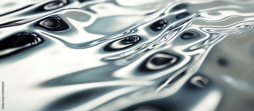 Poster polished aluminum plate surface with abstract texture and reflective patterns for backgrounds and de
