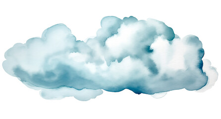 Hand painted watercolor cloud isolated on transparent background