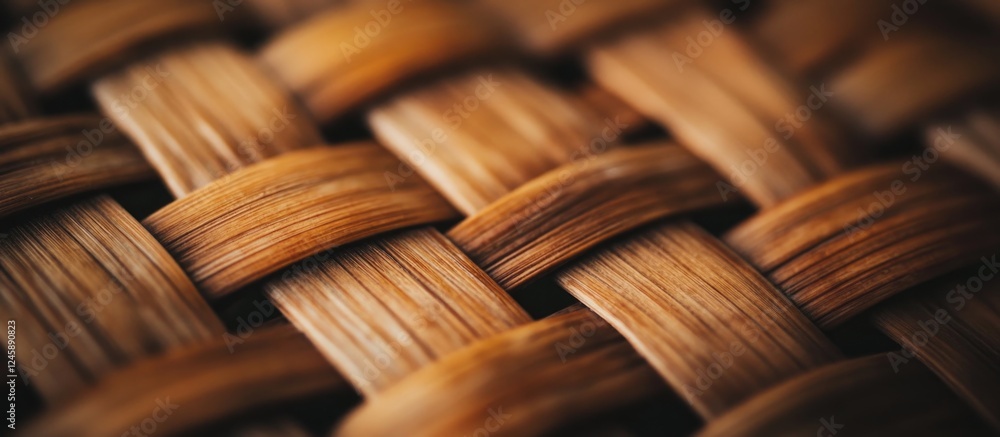 Aufkleber bamboo weaving close-up texture showcasing intricate patterns and natural warmth ideal for backgroun
