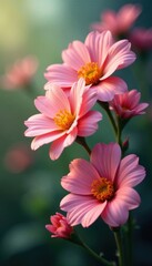 Obraz premium Textured, hazy close-up of flowers with diffused light, filter, vintage, blurry