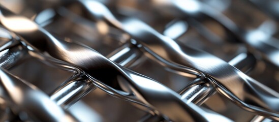 Twisted aluminum wire texture showcasing metallic sheen and intricate patterns in macro view for industrial and design applications