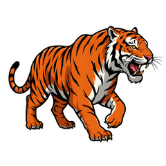 Obraz premium Furious Orange Tiger Walking Forward