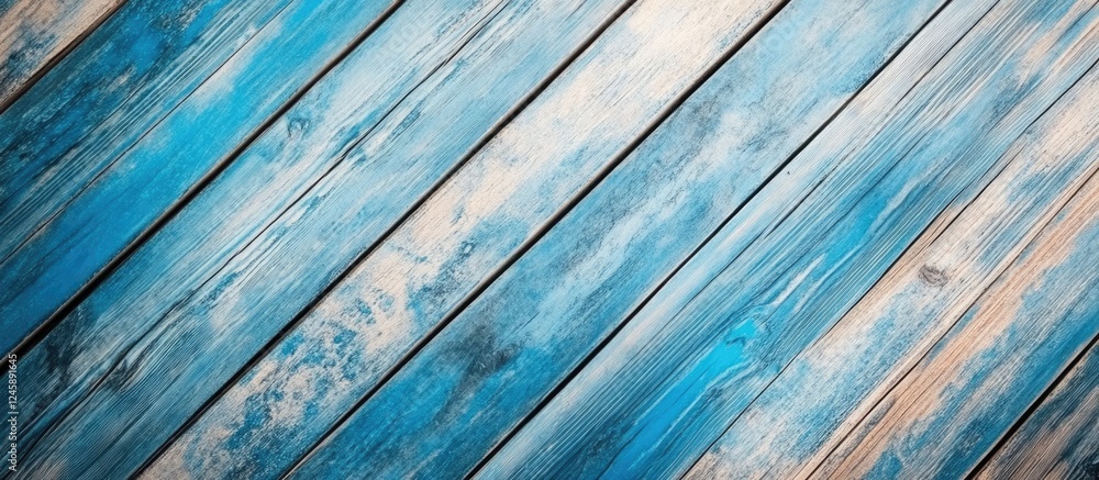 Aufkleber abstract blue wooden boards with diagonal lines creating depth and empty space for text or graphics 