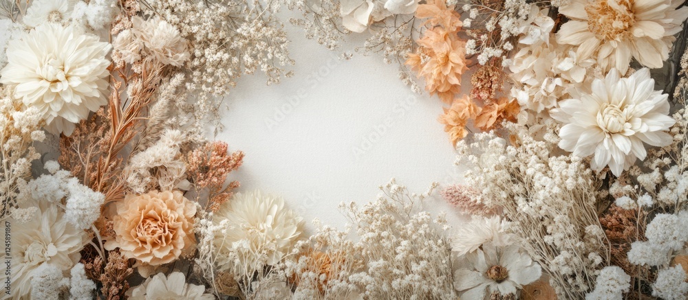 Poster elegant dried flower background with soft tones and ample space for your text or message ideal for i
