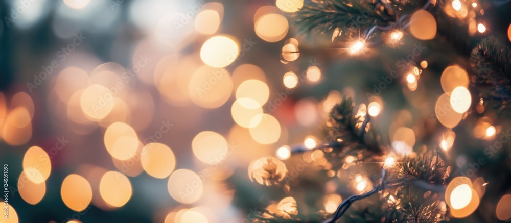 Poster enchanting golden bokeh background with soft lights creating a dreamy festive atmosphere suitable fo