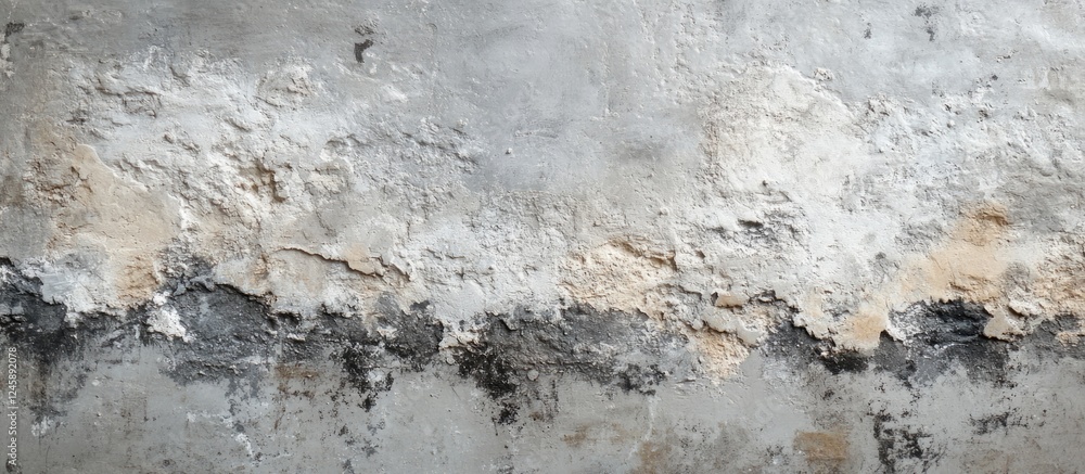 Poster textured grey concrete wall background with weathered surface and cracks for use in design or archit