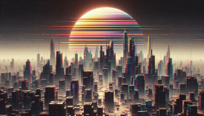 VHS Glitch Effect Retro Background, 90s Aesthetic, Distorted Screen Background
