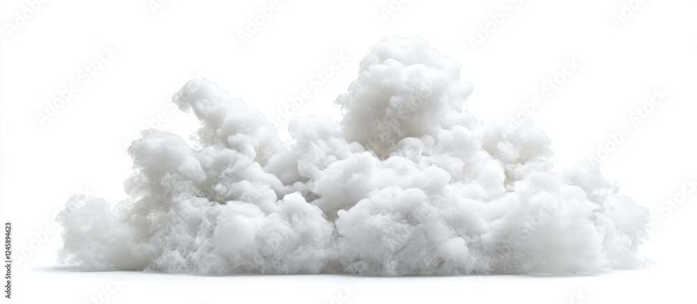 Aufkleber fluffy white cloud isolated on white background ideal for creative projects and text overlays with a