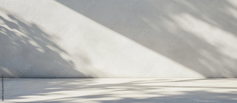 Aufkleber abstract white cement or concrete wall texture with natural light and shadows creating depth for bac