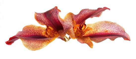 Vibrant Orchid Flower Arrangement Highlighting Intricate Petal Patterns on a Pure White Background