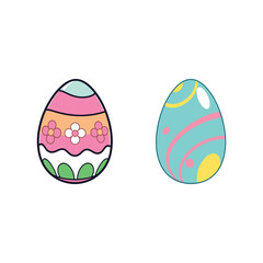 Hand-drawn Easter Egg Designs for Greeting Cards, Invitations, and Decorations