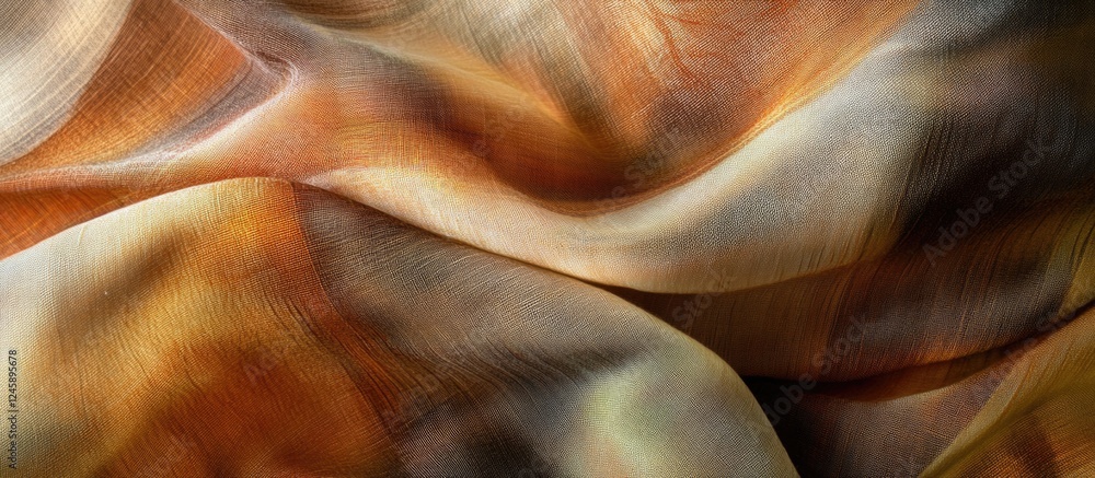 Poster elegant abstract fabric texture showcasing smooth waves of warm earthy tones and subtle gradients in