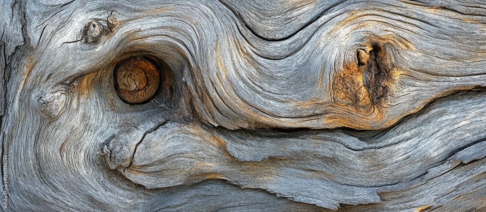 Poster abstract textured pattern of aged wood featuring natural swirls and knots creating a rustic and orga
