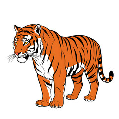 Naklejka premium Tiger vector design with a white background