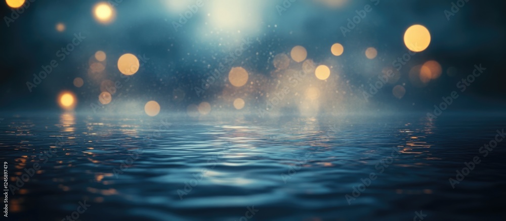 Aufkleber dark bokeh water reflections with a film style creating a mystical atmosphere in soft focus and rich