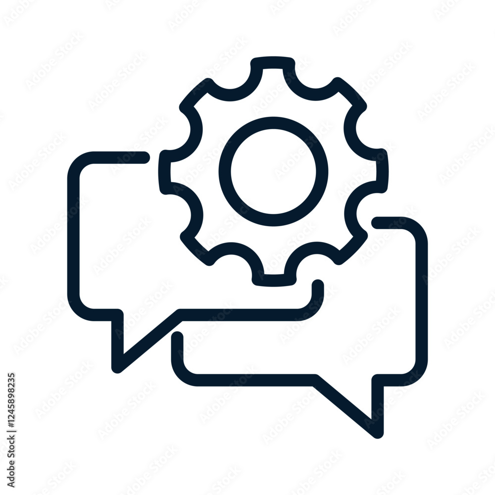 Aufkleber concept of technical support chat service. vector linear icon isolated on white background.