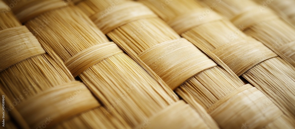 Poster natural woven bamboo texture background close-up showcasing its unique patterns and earthy tones for