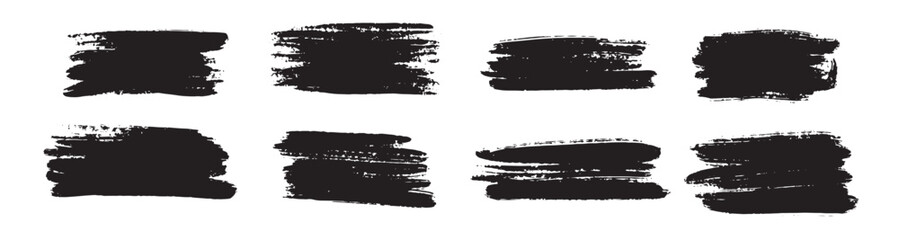 set ink brush strokes brushes lines black paint grungy hand drawn graphic element