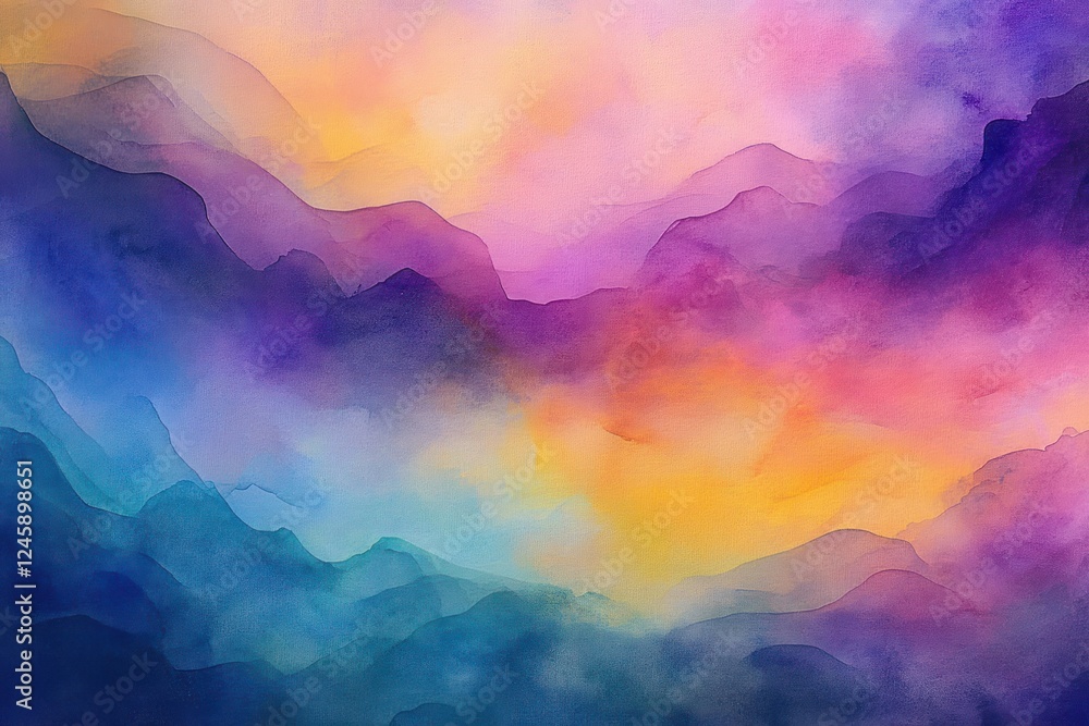 Poster pastel watercolor abstract background cloudy texture smooth gradient colors