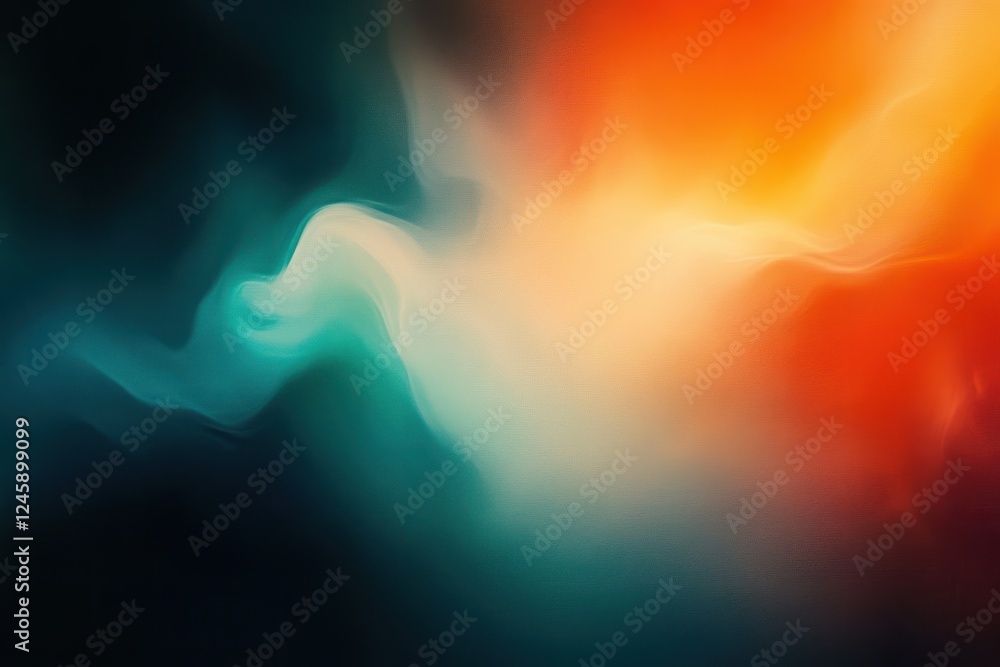 Poster Vibrant Abstract Background with Teal and Orange Swirls and Soft Light Gradients for Web Banners and Design