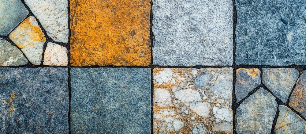 Poster natural stone texture with granite and marble in various colors showcasing unique patterns suitable 