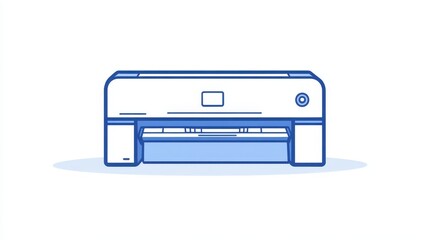 Modern Printer Illustration: A clean and minimalist illustration of a modern printer, ideal for technology, office, and productivity related projects.