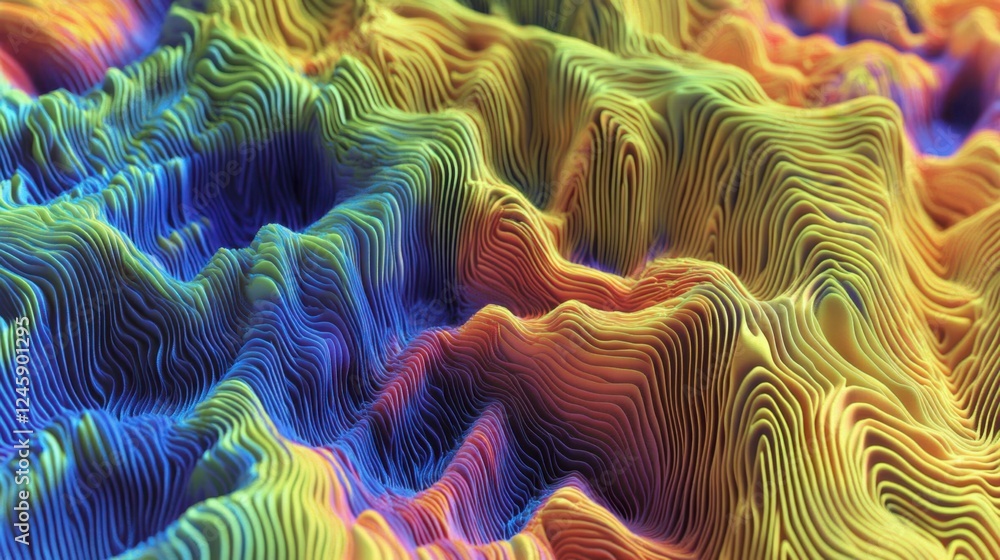 Poster abstract waves of colorful fluid patterns, forming a visually captivating and artistic wallpaper.